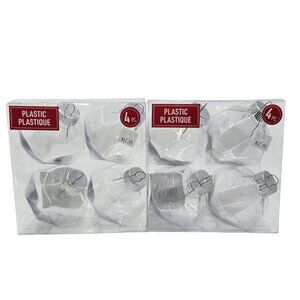 Make Market Clear Fillable DIY Diamond-shaped Christmas Ornaments 8 pcs NEW